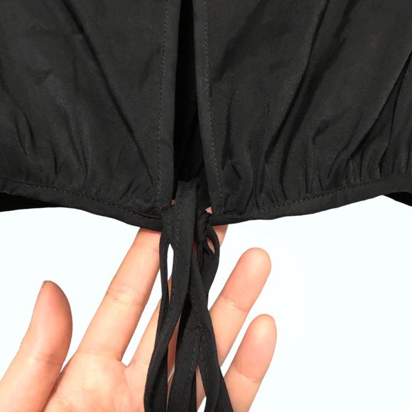 NEW Sans Souci Solid Black Round Neck Back Slits Sleeveless Top M - Picture 7 of 8